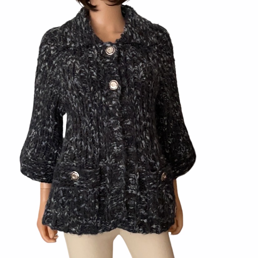 Vertigo Paris Mohair Cotton Blended Knit Cardigan Jacket